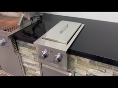 کوره گاز کباب پز در فضای باز فولاد ضد زنگ ساخته شده در مشعل دو طرفه 12.6 اینچ 10.6 اینچ X 24.9 اینچ